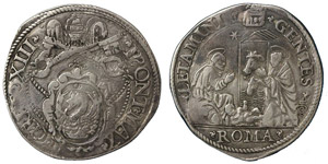 Italy Rome  Gregory XIII (1572-1585) Testone ... 