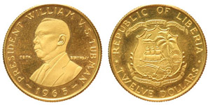 LIBERIA Republic  Republic 12 Dollars 1965 ... 