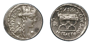 Republic  M. Plaetorius (57 BC) Denarius  ... 