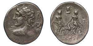 Republic  L. Caesius (112-111 BC) Denarius ... 