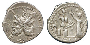 Republic  M. Furius (119 BC) Denarius  ... 