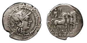 Republic  M. Acilius (130 BC) Denarius Rome ... 