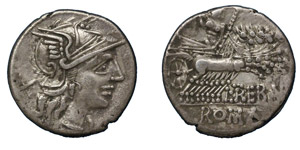 Republic  L. Trebanius (135 BC) Denarius  ... 