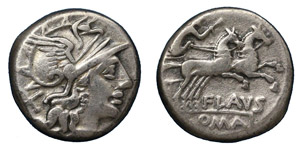 Republic  Decimius Flavius (150 BC) Denarius ... 