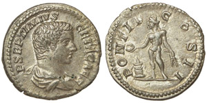 Empire Rome  Geta (209-211) Denarius PONTIF. ... 