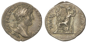 Empire Rome  Hadrianus (117-138) Denarius ... 