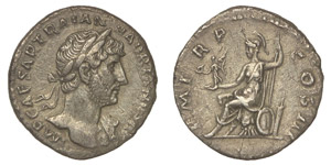 Empire Rome  Hadrianus (117-138) Denarius ... 