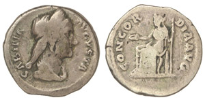 Empire Rome  Sabina (128-136) Denarius ... 
