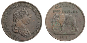 Ceylon  George III (1801-1820) 2 Stivers ... 