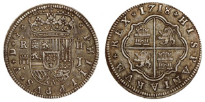 Colombia  Felipe V (1700-1746) 2 Reals 1718  ... 