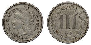 United States   3 Cents (1865-1889) 1865 KM ... 