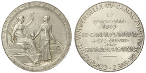France   1869 Medal Maritime Channel of Suez ... 