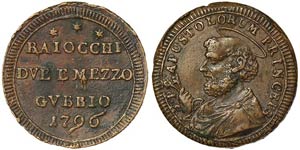 Italian States Gubbio   Pius VI (1775-1799) ... 