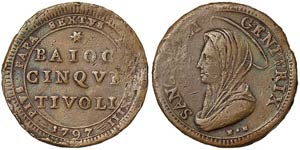 Italian States Tivoli   Pius VI (1775-1799) ... 