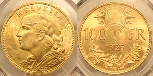 Switzerland Bern    100 Francs 1925 B Only ... 