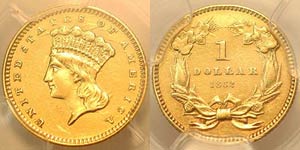 United States    1 Dollar Gold 1862 Ø 15 mm ... 