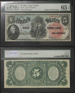 United States    5 Dollars 1869 Legal Tender ... 