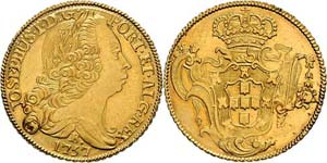 Brasilien Jose I.  1750 - 1777  6400 Reis ... 