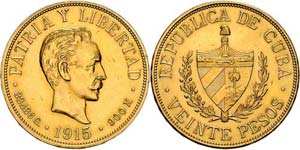 Cuba Republik  20 Pesos 1915 José Martí. ... 