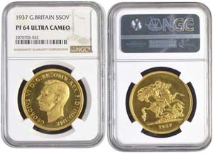 Großbritannien  5 Pfund 1937 Auflage: 5001 ... 