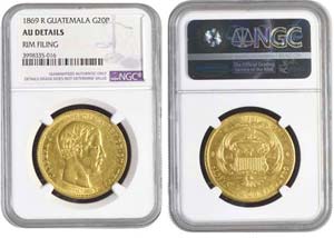 Guatemala Republik  20 Pesos 1869 Guatemala ... 