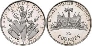 Haiti Republik  25 Gourdes 1967 Auflage: ... 