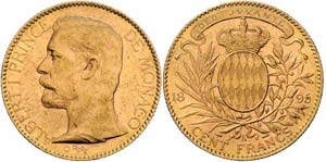 Monacco Albert I. 1889 - 1895  100 Francs ... 