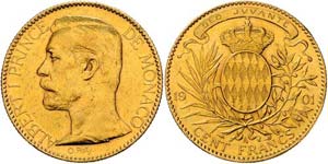 Monacco Albert I. 1839 - 1922  100 Francs ... 