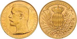 Monacco Albert I. 1839 - 1922  100 Francs ... 