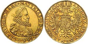 Matthias II. 1612 - 1619  12 Dukaten 1620 ... 