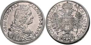 Karl VI. 1712 - 1740  Taler 1736 3 Punkte ... 