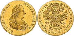 Maria Theresia 1740 - 1780  2 Dukaten 1778 ... 