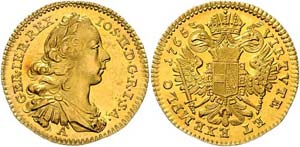 Joseph II. als Mitregent  1765 - 1780  Dukat ... 