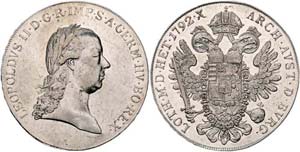 Leopold II. 1790 - 1792  Taler 1792 A Wien, ... 