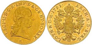 Leopold II. 1790 - 1792  Dukat 1791 ... 