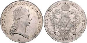 Franz II. 1792 - 1806  Taler 1805 A Wien. ... 