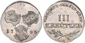 Franz II. 1792 - 1806  III Kreuzer 1793 H ... 