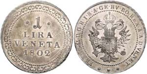 Franz II. 1792 - 1806  1 Lira 1802 Venedig. ... 
