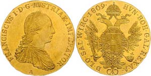 Franz I. 1804 - 1835  4 Dukaten 1809 A Wien, ... 