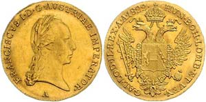 Franz I. 1804 - 1835  Dukat 1822 A Wien. Fr. ... 