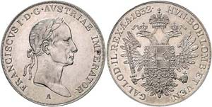 Franz I. 1804 - 1835  1/2 Taler 1832 A Wien. ... 