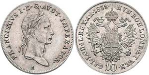 Franz I. 1804 - 1835  10 Kreuzer 1832 A ... 