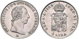 Franz I. 1804 - 1835  1/2 Lira 1823 M ... 