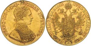 Franz Joseph I. 1848 - 1916  4 Dukaten 1856 ... 