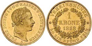 Franz Joseph I. 1848 - 1916  1 Vereinskrone ... 