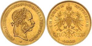 Franz Joseph I. 1848 - 1916  4 Gulden 1883 ... 