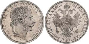Franz Joseph I. 1848 - 1916  2 Gulden 1868 A ... 