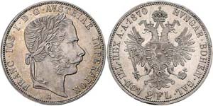 Franz Joseph I. 1848 - 1916  2 Gulden 1870 A ... 