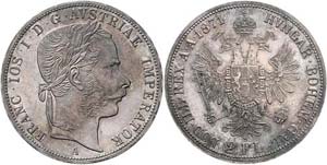Franz Joseph I. 1848 - 1916  2 Gulden 1871 A ... 