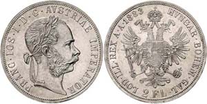 Franz Joseph I. 1848 - 1916  2 Gulden 1883 ... 